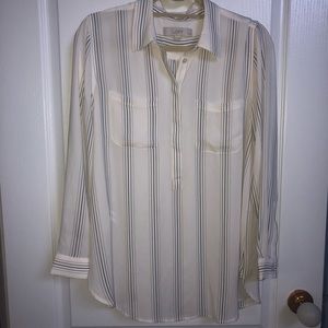Ann Taylor LOFT Striped Collared Blouse